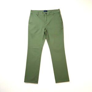 Boden Women's Olive Green Straight Leg Pants Preppy Casual Cotton Chinos Sz 8